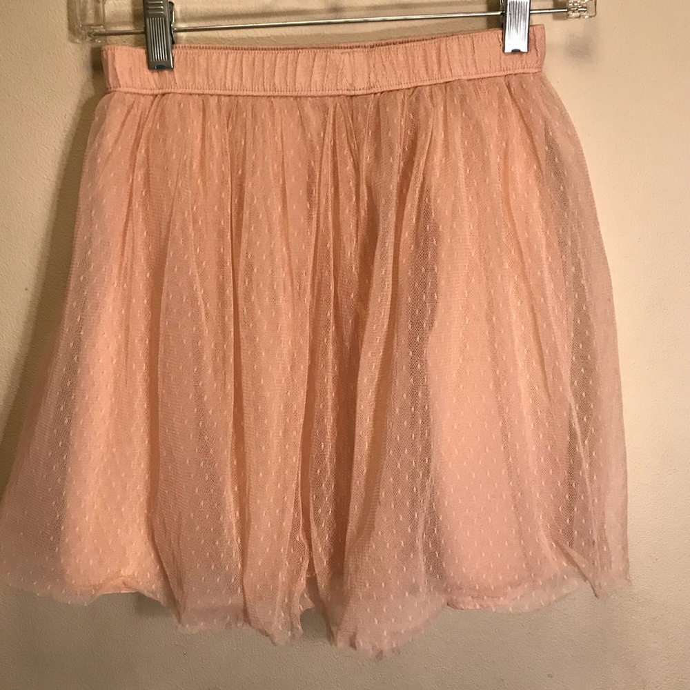 Hollister Light Peach Mini Skirt - Tulle Overlay